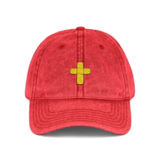 Jesus Heals Cross Cap — Washed Embroidery